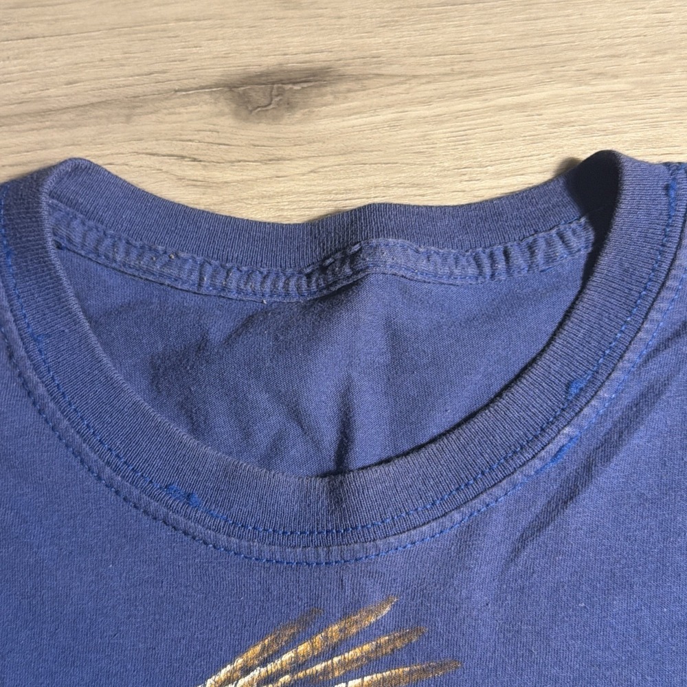 Vintage Wolf Dreamcatcher Eagle Graphic T Shirt XL Navy Y2K Nature Wildlife Tee - Picture 7 of 8